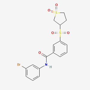 molecular formula C17H16BrNO5S2 B12617389 N-(3-bromophenyl)-3-[(1,1-dioxidotetrahydrothiophen-3-yl)sulfonyl]benzamide 