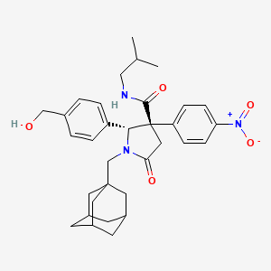 molecular formula C33H41N3O5 B1261740 (2R,3R)-1-(1-adamantylmethyl)-2-[4-(hydroxymethyl)phenyl]-N-(2-methylpropyl)-3-(4-nitrophenyl)-5-oxo-3-pyrrolidinecarboxamide 