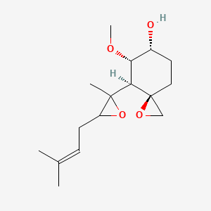 molecular formula C16H26O4 B1261744 (3R,4S,5S,6R)-5-methoxy-4-[2-methyl-3-(3-methylbut-2-enyl)oxiran-2-yl]-1-oxaspiro[2.5]octan-6-ol 