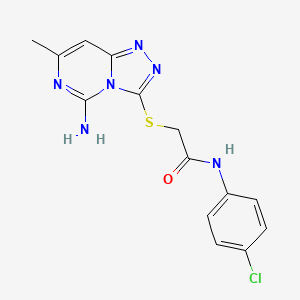 molecular formula C14H13ClN6OS B1261749 2-[(5-amino-7-methyl-[1,2,4]triazolo[4,3-c]pyrimidin-3-yl)thio]-N-(4-chlorophenyl)acetamide 