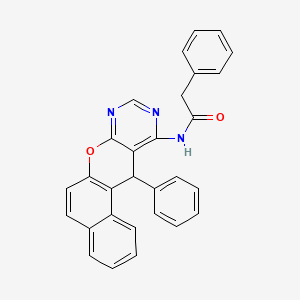 2-phenyl-N-(18-phenyl-11-oxa-13,15-diazatetracyclo[8.8.0.02,7.012,17]octadeca-1(10),2,4,6,8,12,14,16-octaen-16-yl)acetamide