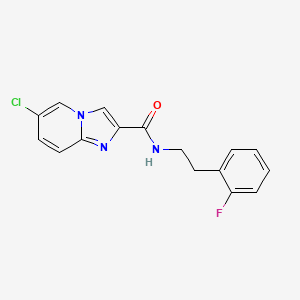molecular formula C16H13ClFN3O B12617581 6-chloro-N-[2-(2-fluorophenyl)ethyl]imidazo[1,2-a]pyridine-2-carboxamide 