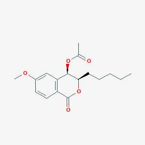 molecular formula C17H22O5 B1261774 (3R,4R)-(-)-6-methoxy-1-oxo-3-n-pentyl-3,4-dihydro-1H-isochromen-4-yl-acetate 