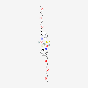 molecular formula C22H34N2O8S2Zn B1261782 bis[1-(hydroxy-kO)-5-{[2-(2-methoxyethoxy)ethoxy]methyl}-2-(sulfanyl-kS)pyridiniumato(2-)]zinc 