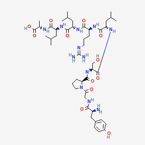 molecular formula C46H76N12O12 B12617826 L-Tyrosylglycyl-L-prolyl-L-seryl-L-leucyl-N~5~-(diaminomethylidene)-L-ornithyl-L-leucyl-L-leucyl-L-alanine CAS No. 915944-94-4