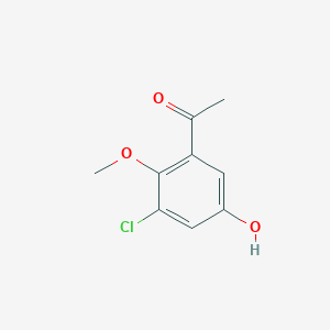 molecular formula C9H9ClO3 B12617923 1-(3-Chloro-5-hydroxy-2-methoxyphenyl)ethan-1-one CAS No. 918310-98-2