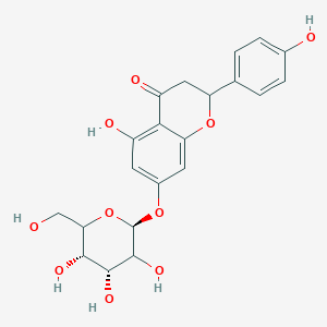 molecular formula C21H22O10 B1261798 5-hydroxy-2-(4-hydroxyphenyl)-7-[(2S,4R,5S)-3,4,5-trihydroxy-6-(hydroxymethyl)oxan-2-yl]oxy-2,3-dihydrochromen-4-one 