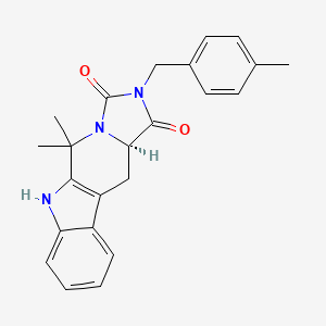 molecular formula C23H23N3O2 B1261799 (15R)-10,10-二甲基-13-[(4-甲基苯基)甲基]-8,11,13-三氮杂四环[7.7.0.02,7.011,15]十六烯-12,14-二酮 