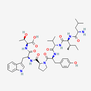 molecular formula C46H66N8O10 B12618031 L-Leucyl-L-isoleucyl-L-valyl-L-tyrosyl-L-prolyl-L-tryptophyl-L-threonine CAS No. 914096-29-0