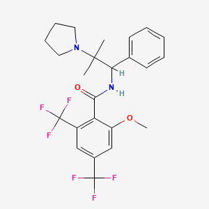 molecular formula C24H26F6N2O2 B1261811 2-(methyloxy)-N-[2-methyl-1-phenyl-2-(1-pyrrolidinyl)propyl]-4,6-bis(trifluoromethyl)benzamide 