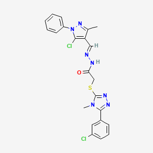 molecular formula C22H19Cl2N7OS B12618127 C22H19Cl2N7OS 