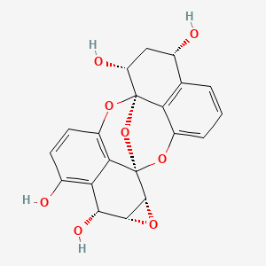 molecular formula C20H16O8 B1261813 (1S,2R,4R,5R,12S,13R,15S)-3,11,21,22-tetraoxaheptacyclo[10.9.1.11,6.112,16.02,4.010,24.020,23]tetracosa-6,8,10(24),16(23),17,19-hexaene-5,7,13,15-tetrol 