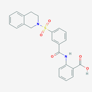 molecular formula C23H20N2O5S B1261814 2-({[3-(3,4-Dihydroisoquinolin-2(1h)-Ylsulfonyl)phenyl]carbonyl}amino)benzoic Acid 