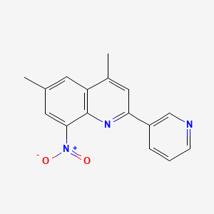 molecular formula C16H13N3O2 B12618152 4,6-Dimethyl-8-nitro-2-(pyridin-3-yl)quinoline CAS No. 918530-13-9