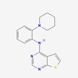 molecular formula C17H18N4S B12618210 N-[2-(Piperidin-1-yl)phenyl]thieno[2,3-d]pyrimidin-4-amine CAS No. 917909-07-0