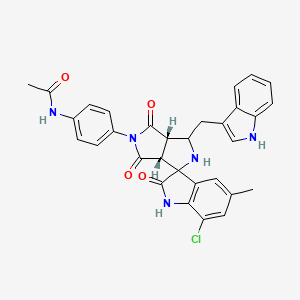 molecular formula C31H26ClN5O4 B12618246 N-[4-[(3aR,6aS)-7'-chloro-1-(1H-indol-3-ylmethyl)-5'-methyl-2',4,6-trioxospiro[1,2,3a,6a-tetrahydropyrrolo[3,4-c]pyrrole-3,3'-1H-indole]-5-yl]phenyl]acetamide 