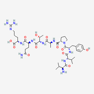 molecular formula C42H68N12O12 B12618330 L-Valyl-L-valyl-L-tyrosyl-L-prolyl-L-alanyl-L-threonyl-L-glutaminyl-N~5~-(diaminomethylidene)-L-ornithine CAS No. 914096-40-5