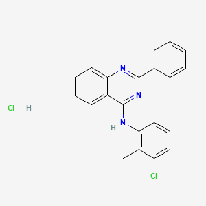 molecular formula C21H17Cl2N3 B12618422 N-(3-chloro-2-methylphenyl)-2-phenylquinazolin-4-amine;hydrochloride 