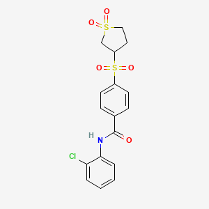molecular formula C17H16ClNO5S2 B12618475 N-(2-chlorophenyl)-4-[(1,1-dioxidotetrahydrothiophen-3-yl)sulfonyl]benzamide 