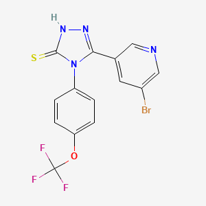 molecular formula C14H8BrF3N4OS B12618501 C14H8BrF3N4OS 