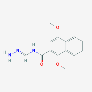 molecular formula C14H15N3O3 B12618504 N-[(E)-hydrazinylidenemethyl]-1,4-dimethoxynaphthalene-2-carboxamide 