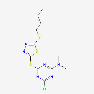 molecular formula C11H15ClN6S3 B12618547 C11H15ClN6S3 