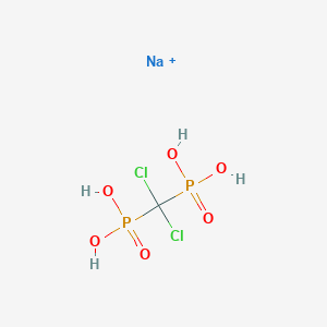 molecular formula CH4Cl2NaO6P2+ B1261855 (Dichloromethylene)bisphosphonic acid, sodium salt CAS No. 29329-69-9