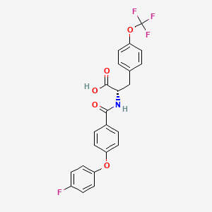 molecular formula C23H17F4NO5 B12618598 N-[4-(4-Fluorophenoxy)benzoyl]-O-(trifluoromethyl)-L-tyrosine CAS No. 921623-22-5