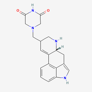 molecular formula C19H20N4O2 B1261867 4-[[(6aR)-4,6,6a,7,8,9-hexahydroindolo[4,3-fg]quinolin-9-yl]methyl]piperazine-2,6-dione 