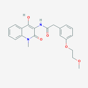 molecular formula C21H22N2O5 B12618694 N-(4-Hydroxy-1-methyl-2-oxo-1,2-dihydroquinolin-3-yl)-2-[3-(2-methoxyethoxy)phenyl]acetamide CAS No. 959398-80-2