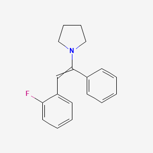 molecular formula C18H18FN B12618751 1-[2-(2-Fluorophenyl)-1-phenylethenyl]pyrrolidine CAS No. 920959-10-0