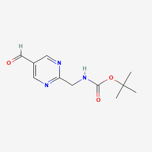 molecular formula C11H15N3O3 B12618772 Tert-butyl (5-formylpyrimidin-2-YL)methylcarbamate 