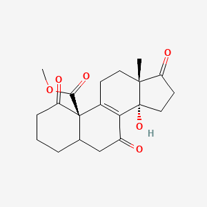 molecular formula C20H24O6 B1261882 methyl (10R,13S,14S)-14-hydroxy-13-methyl-1,7,17-trioxo-3,4,5,6,11,12,15,16-octahydro-2H-cyclopenta[a]phenanthrene-10-carboxylate 