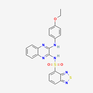 molecular formula C22H18N6O3S2 B12618859 N-[3-(4-ethoxyanilino)quinoxalin-2-yl]-2,1,3-benzothiadiazole-4-sulfonamide 