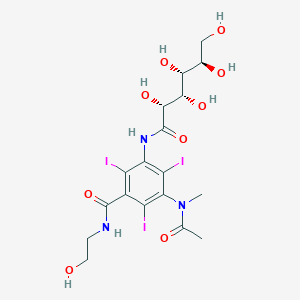 molecular formula C18H24I3N3O9 B1261903 3-[acetyl(methyl)amino]-N-(2-hydroxyethyl)-2,4,6-triiodo-5-[[(2R,3S,4R,5R)-2,3,4,5,6-pentahydroxyhexanoyl]amino]benzamide 