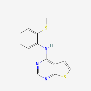 molecular formula C13H11N3S2 B12619056 Thieno[2,3-d]pyrimidin-4-amine, N-[2-(methylthio)phenyl]- CAS No. 917909-04-7