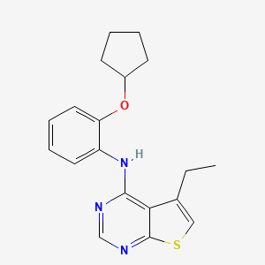molecular formula C19H21N3OS B12619092 N-[2-(Cyclopentyloxy)phenyl]-5-ethylthieno[2,3-d]pyrimidin-4-amine CAS No. 917907-88-1
