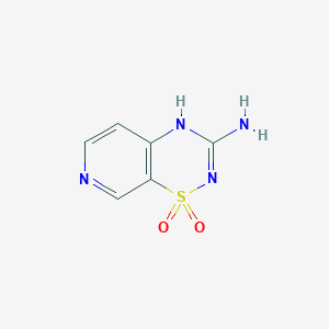 molecular formula C6H6N4O2S B126191 1,1-dioxo-4H-pyrido[4,3-e][1,2,4]thiadiazin-3-amine CAS No. 152382-58-6
