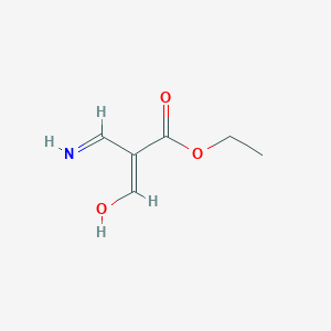 molecular formula C6H9NO3 B12619116 ethyl (E)-3-hydroxy-2-methanimidoylprop-2-enoate 
