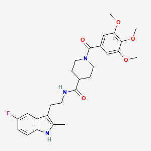 molecular formula C27H32FN3O5 B12619179 N-[2-(5-fluoro-2-methyl-1H-indol-3-yl)ethyl]-1-[(3,4,5-trimethoxyphenyl)carbonyl]piperidine-4-carboxamide 