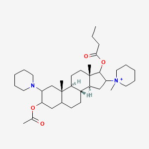 [(8R,9S,10S,13S,14S)-3-acetyloxy-10,13-dimethyl-16-(1-methylpiperidin-1-ium-1-yl)-2-piperidin-1-yl-2,3,4,5,6,7,8,9,11,12,14,15,16,17-tetradecahydro-1H-cyclopenta[a]phenanthren-17-yl] butanoate