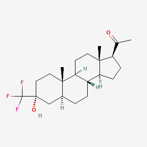 molecular formula C22H33F3O2 B1261927 1-[(3R,5S,8R,9S,10S,13S,14S,17S)-3-Hydroxy-10,13-dimethyl-3-(trifluoromethyl)-1,2,4,5,6,7,8,9,11,12,14,15,16,17-tetradecahydrocyclopenta[a]phenanthren-17-yl]ethanone 