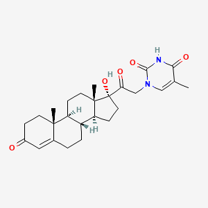molecular formula C26H34N2O5 B1261941 Thymine-hydroxyprogesterone CAS No. 87536-00-3