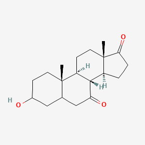 molecular formula C19H28O3 B1261942 (8R,9S,10S,13S,14S)-3-hydroxy-10,13-dimethyl-2,3,4,5,6,8,9,11,12,14,15,16-dodecahydro-1H-cyclopenta[a]phenanthrene-7,17-dione 