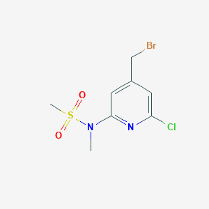 molecular formula C8H10BrClN2O2S B12619433 N-[4-(bromomethyl)-6-chloropyridin-2-yl]-N-methylmethanesulfonamide 