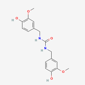 molecular formula C17H20N2O5 B12619451 N,N'-Bis[(4-hydroxy-3-methoxyphenyl)methyl]urea CAS No. 921766-22-5