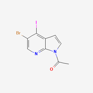 molecular formula C9H6BrIN2O B12619458 Ethanone, 1-(5-bromo-4-iodo-1H-pyrrolo[2,3-b]pyridin-1-yl)- CAS No. 1092580-05-6