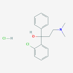 molecular formula C17H20ClNO.ClH<br>C17H21Cl2NO B126195 Chlophedianol Hydrochloride CAS No. 511-13-7