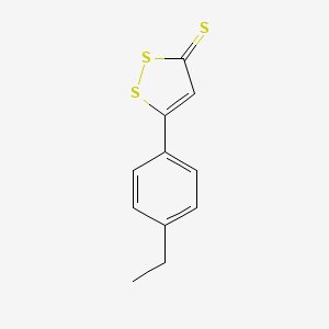 molecular formula C11H10S3 B12619628 5-(4-Ethylphenyl)-3H-1,2-dithiole-3-thione CAS No. 918503-90-9