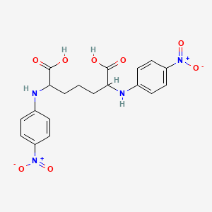 molecular formula C19H20N4O8 B12619638 2,6-Bis(4-nitroanilino)heptanedioic acid CAS No. 917951-06-5